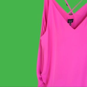 Topshop neon pink mini dress or top size 12